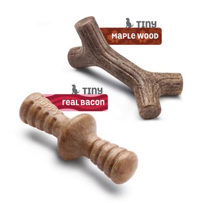 Show full view: Benebone Bacon Flavor Tough Puppy Chew Toy, 2 count slide 3 of 9