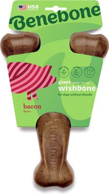 Show full view: Benebone Bacon Flavor Wishbone Tough Dog Chew Toy, Giant slide 3 of 7