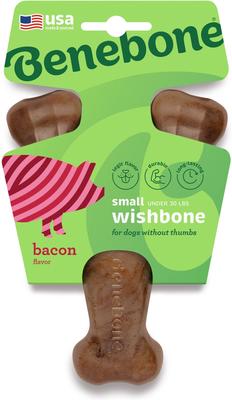 Show full view: Benebone Bacon Flavor Wishbone Tough Dog Chew Toy, Small slide 3 of 9