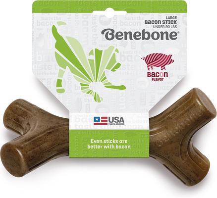 Show full view: Benebone Bacon Stick Tough Dog Chew Toy, Large slide 3 of 10
