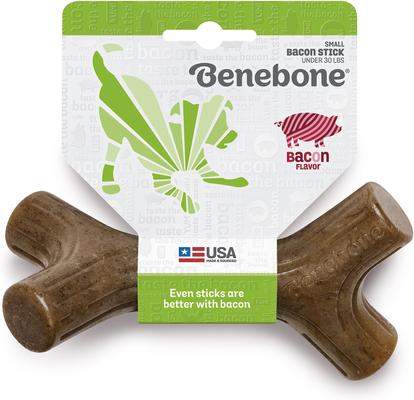 Show full view: Benebone Bacon Stick Tough Dog Chew Toy, Small slide 3 of 10