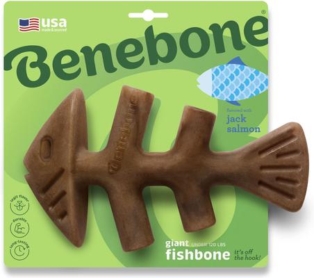 Show full view: Benebone Fishbone Dog Chew Toy, Brown, Giant slide 3 of 8
