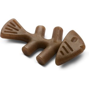 Benebone Fishbone Dog Chew Toy, Brown, Tiny, 2 count