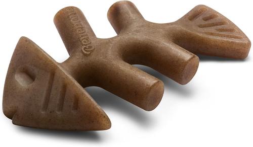 Show full view: Benebone Fishbone Dog Chew Toy, Brown, Tiny, 2 count slide 4 of 7
