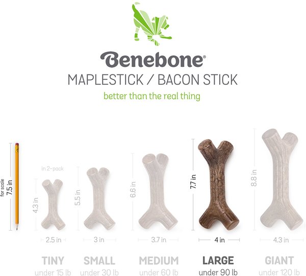 Show full view: Benebone Maplestick Tough Dog Chew Toy, Large slide 6 of 10