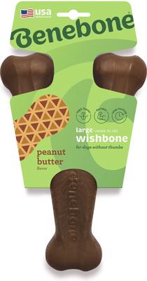 Show full view: Benebone Peanut Butter Flavor Wishbone Tough Dog Chew Toy, Large slide 3 of 8