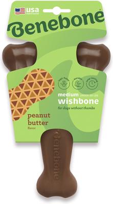 Show full view: Benebone Peanut Butter Flavor Wishbone Tough Dog Chew Toy, Medium slide 3 of 8