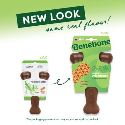 Show full view: Benebone Peanut Butter Flavor Wishbone Tough Dog Chew Toy, Small slide 4 of 9