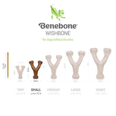 Show full view: Benebone Peanut Butter Flavor Wishbone Tough Dog Chew Toy, Small slide 6 of 9