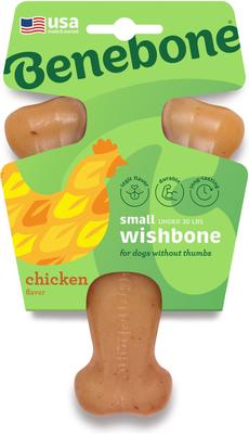 Show full view: Benebone Rotisserie Chicken Flavor Wishbone Tough Dog Chew Toy, Small slide 3 of 9