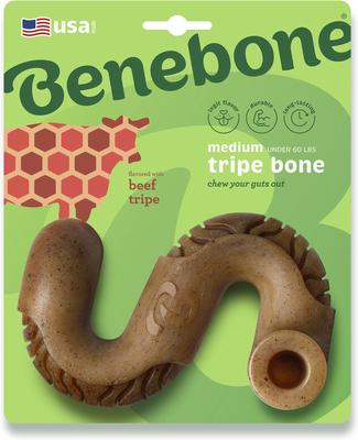 Show full view: Benebone Tripe Bone Tough Dog Chew Toy, Brown, Medium slide 4 of 9