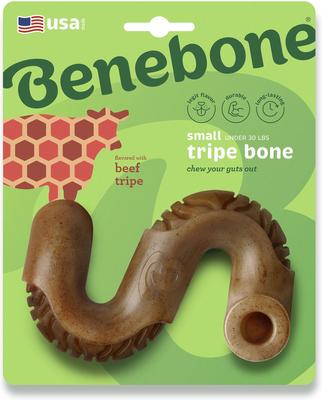 Show full view: Benebone Tripe Bone Tough Dog Chew Toy, Brown, Small slide 3 of 8
