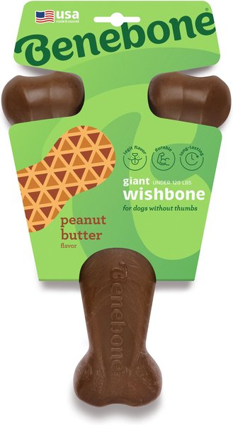 Benebone Wishbone Peanut Butter Flavor Chew Dog Toy