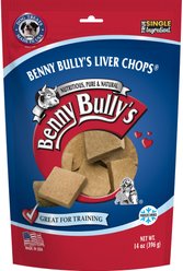 Benny Bullys Beef Liver Chops Raw Freeze-Dried Dog Treats, 14-oz bag