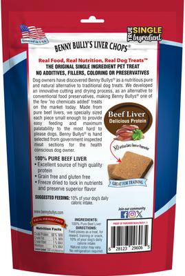Show full view: Benny Bullys Beef Liver Chops Raw Freeze-Dried Dog Treats, 14-oz bag slide 3 of 6