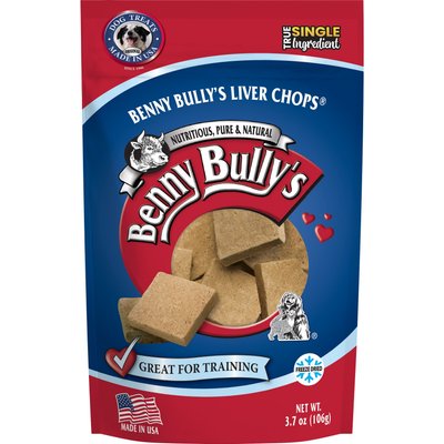 Benny Bullys Benny Bullys Beef Liver Chops Raw Freeze-Dried Dog Treats, 3.7-oz bag