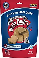 Benny Bullys Beef Liver Chops Raw Freeze-Dried Dog Treats, 7-oz bag