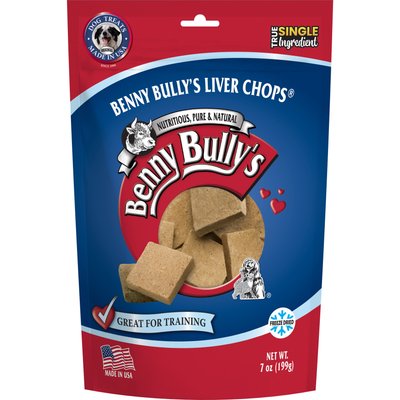 Benny Bullys Benny Bullys Beef Liver Chops Raw Freeze-Dried Dog Treats, 7-oz bag