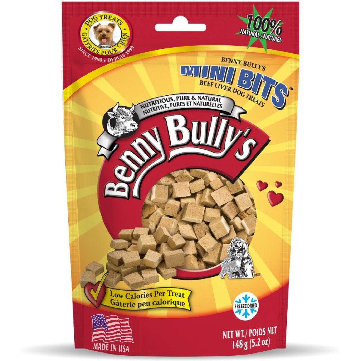 Benny Bullys Beef Liver Mini Bit Freeze-Dried Dog Treats, 5.2-oz bag