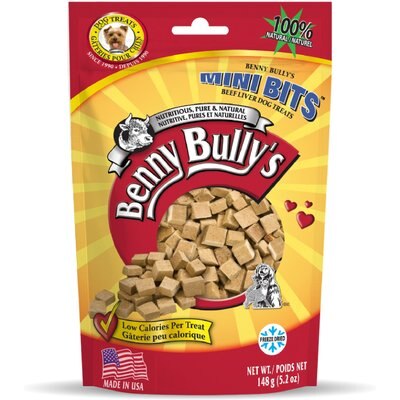 Benny Bullys Benny Bullys Beef Liver Mini Bit Freeze-Dried Dog Treats, 5.2-oz bag