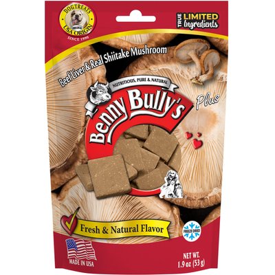 Benny Bullys Benny Bullys Beef Liver & Mushrooms Raw Freeze-Dried Dog Treats, 1.9-oz bag