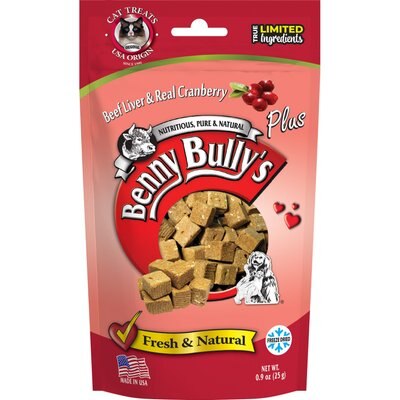 Benny Bullys Benny Bullys Beef Liver Plus Cranberry Raw Freeze-Dried Cat Treats, 0.7-oz bag