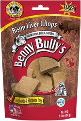 Benny Bullys Bison Liver Chops Freeze-Dried Dog Treats, 2.1-oz bag