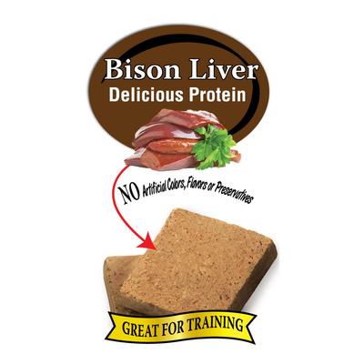 Show full view: Benny Bullys Bison Liver Chops Raw Freeze-Dried Dog Treats, 8.6-oz bag slide 5 of 6