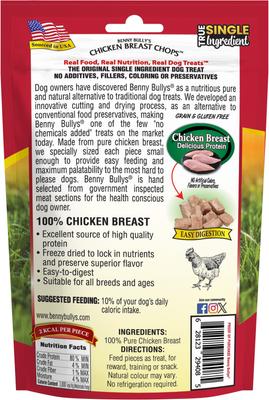 Show full view: Benny Bullys Chicken Breast Chop Raw Freeze-Dried Dog Treats, 2.1-oz bag slide 3 of 6