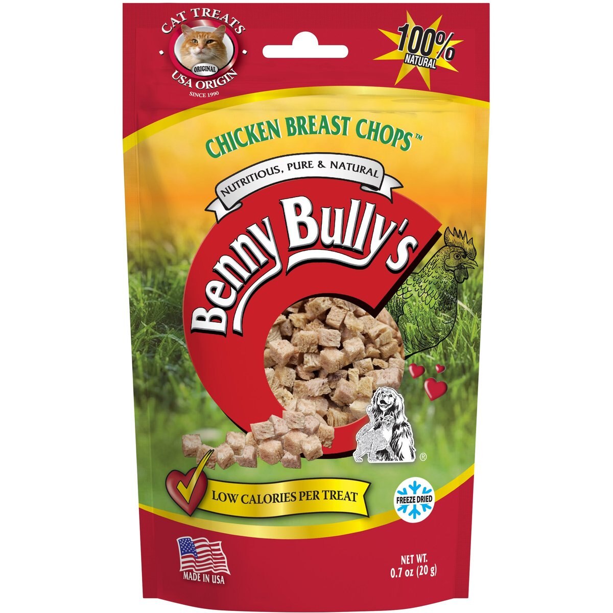 Benny Bullys Chicken Breast Chops Freeze-Dried Cat Treats, .7-oz bag