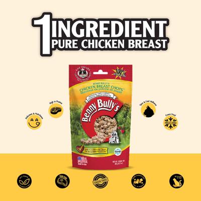 Show full view: Benny Bullys Chicken Breast Chops Freeze-Dried Cat Treats, .7-oz bag slide 5 of 6
