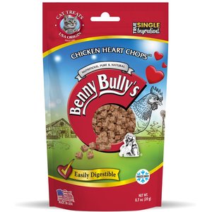 Benny Bullys Chicken Heart Raw Freeze-Dried Cat Treats, 0.7-oz bag