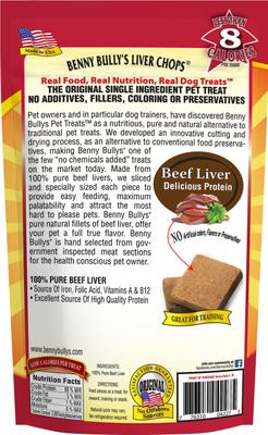Show full view: Benny Bullys Liver Chops Freeze-Dried Dog Treats, 18-oz bag slide 4 of 4