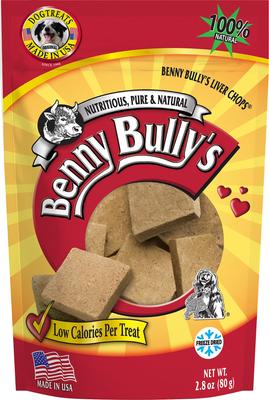Show full view: Benny Bullys Liver Chops Freeze-Dried Dog Treats, 2.8-oz bag slide 3 of 4
