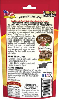 Show full view: Benny Bullys Liver Chops Raw Freeze-Dried Cat Treats, 1.0-oz bag slide 3 of 6