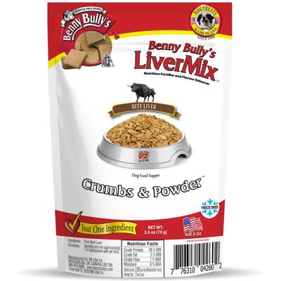 Benny Bullys Benny Bullys Liver Mix Crumbs & Powder Freeze-Dried Dog Topper, 2.5-oz bag