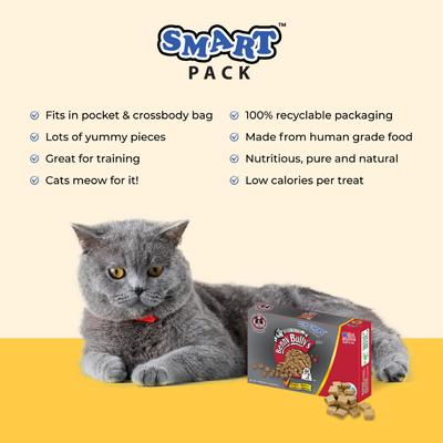 Show full view: Benny Bullys Mini Chops Smart Pack Beef Liver Plus Beef Heart Freeze-Dried Cat Treats, .6-oz box slide 4 of 6
