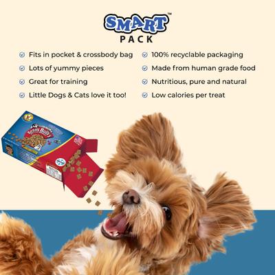 Show full view: Benny Bullys Mini Chops Smart Pack Beef Liver Plus Blueberry Freeze-Dried Dog Treats, .6-oz box slide 6 of 6