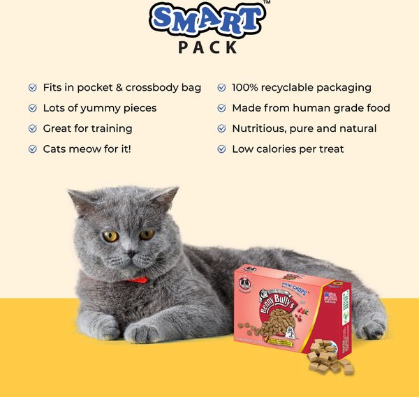 Benny Bullys Mini Chops Smart Pack Beef Liver Plus Cranberry Freeze-Dried Cat Treats, .6-oz box