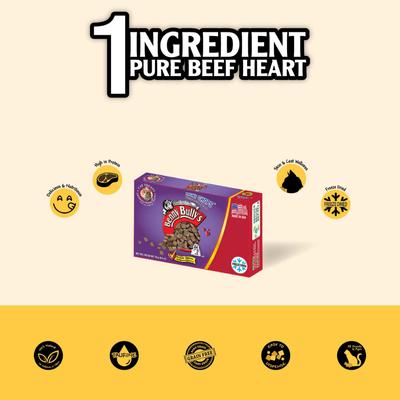 Show full view: Benny Bullys Mini Chops Smart Pack Pure Beef Heart Freeze-Dried Cat Treats, .6-oz box slide 3 of 7