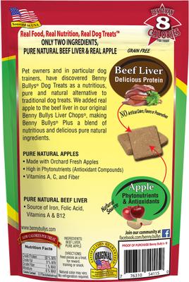 Show full view: Benny Bullys Plus Beef Liver & Apple Freeze-Dried Dog Treats, 2.1-oz bag slide 4 of 4