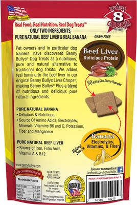 Show full view: Benny Bullys Plus Beef Liver & Banana Freeze-Dried Dog Treats, 2.1-oz bag slide 4 of 4
