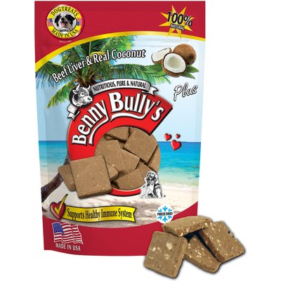 Benny Bullys Benny Bullys Plus Beef Liver & Coconut Freeze-Dried Dog Treats, 2.1-oz bag