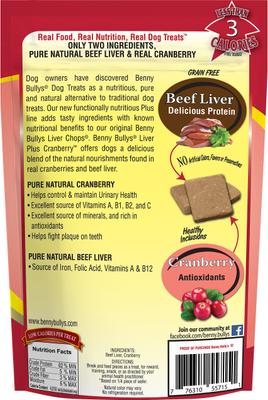Show full view: Benny Bullys Plus Beef Liver & Cranberry Freeze-Dried Dog Treats, 2.1-oz bag slide 4 of 4