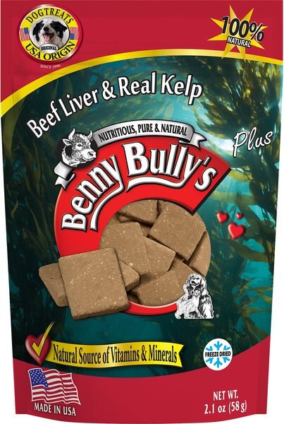 Benny Bullys Plus Beef Liver & Cranberry Freeze-Dried Dog Treats, 2.1-oz bag