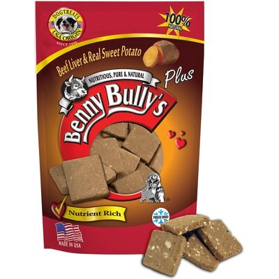 Benny Bullys Benny Bullys Plus Beef Liver & Sweet Potato Freeze-Dried Dog Treats, 2.1-oz bag