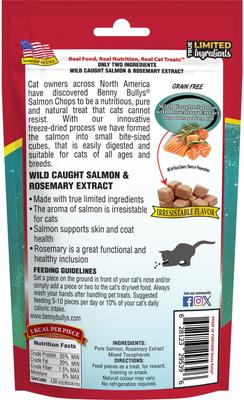 Show full view: Benny Bullys Salmon & Rosemary Chops Raw Freeze-Dried Cat Treats, 0.7-oz bag slide 3 of 6