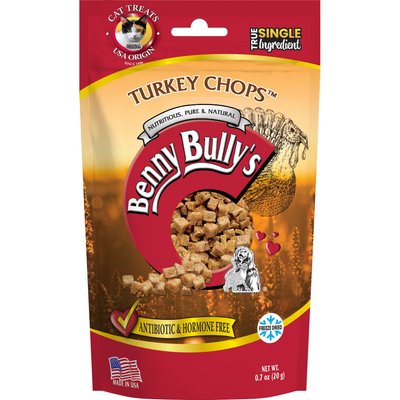 Benny Bullys Benny Bullys Turkey Chops Raw Freeze-Dried Cat Treats, 0.7-oz bag