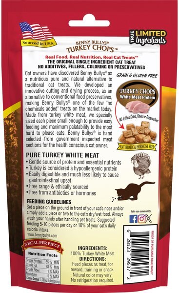 Benny Bullys Turkey Chops Raw Freeze-Dried Cat Treats
