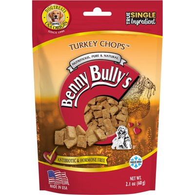 Benny Bullys Benny Bullys Turkey Chops Raw Freeze-Dried Dog Treats, 2.1-oz bag
